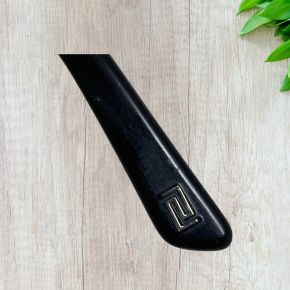 Versace Black Rectangular Half Rim Eyeglasses Frames Only 1261 Italy Box Case - Picture 8 of 9